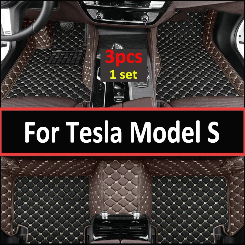 

For Tesla Model S 2015 2014 Car Floor Mats Carpets Waterproof Leather Custom Auto Styling Car Accessories Interior Covers Rugs