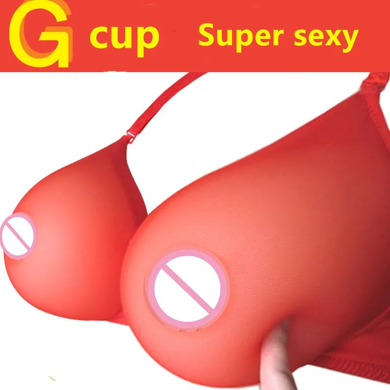 G Cup Silicone Breast Forms Artificial Fake Boobs for Men transparent thin Breast bra Transvestism Crossdress As Woman