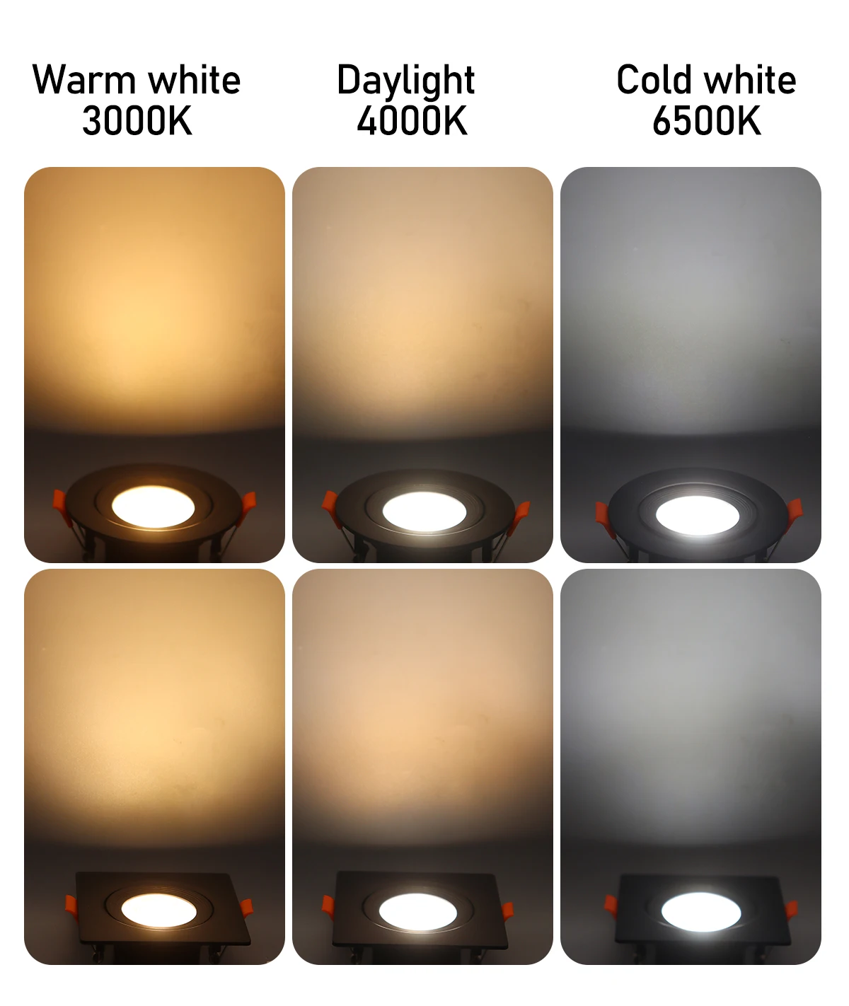 1-10pcs LED Change color 3 CCT 3000K 4000K 6000K LED Ceiling Spotlight embedded light 7W AC 110V 220V Adjust 90° lighting Spot