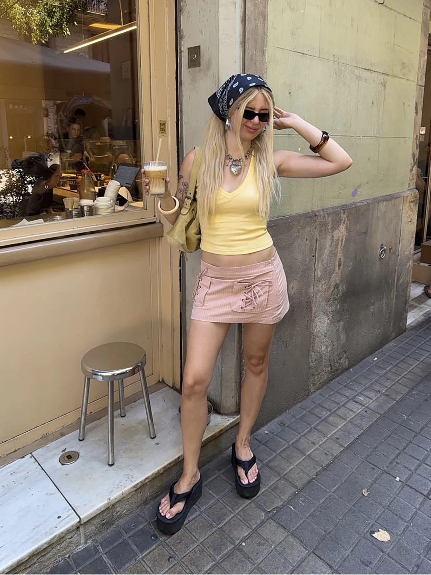 ZHAOLIN  Skirt Ultra Short Stripe Pocket Design Half-length A-line Standard Waist Trendy Ladies Early Autumn New Style
