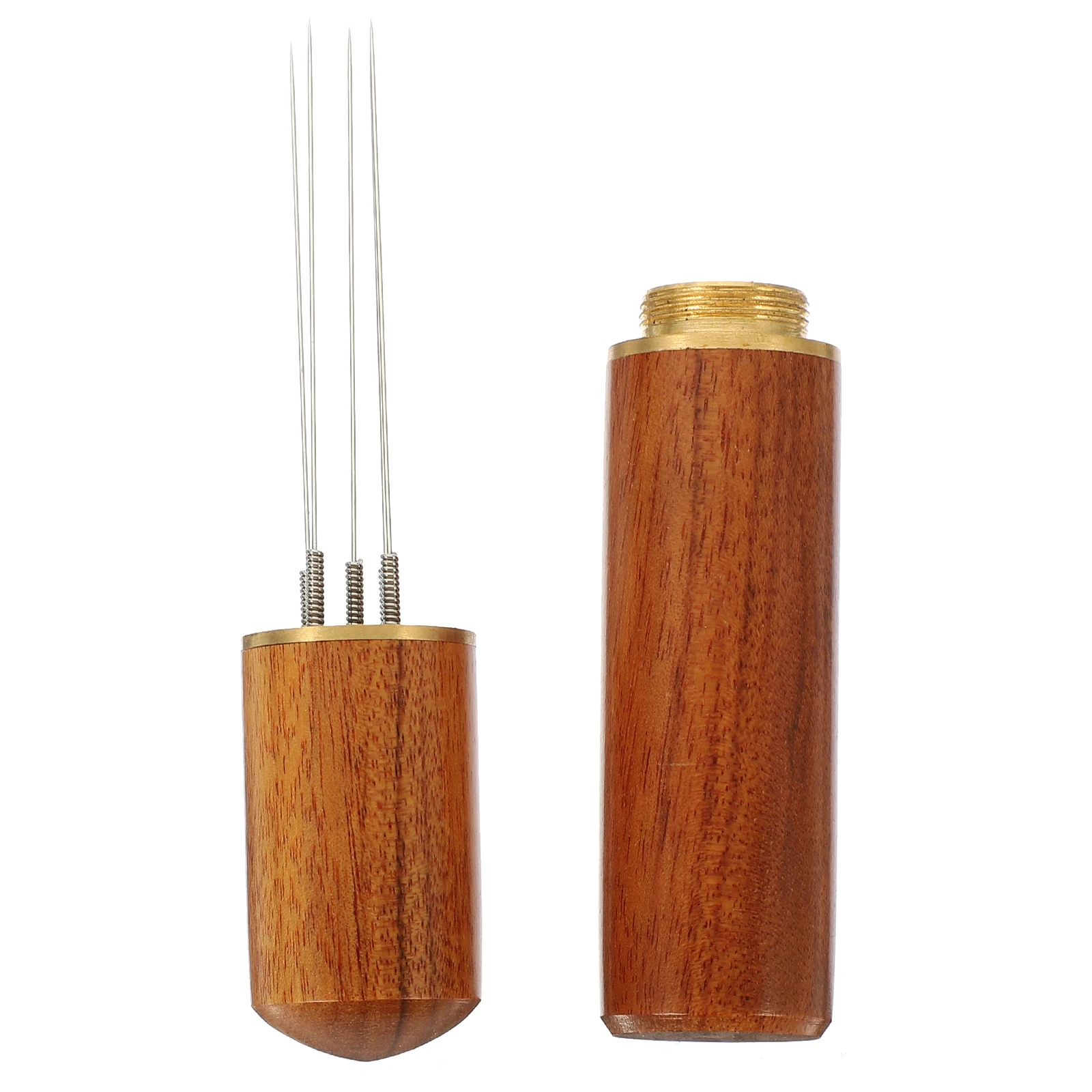 

Coffee Needle Powder Distribution Stirrer Espresso Metal Distributor Stirring Tool Deep Color Stainless Steel Needle Wooden H