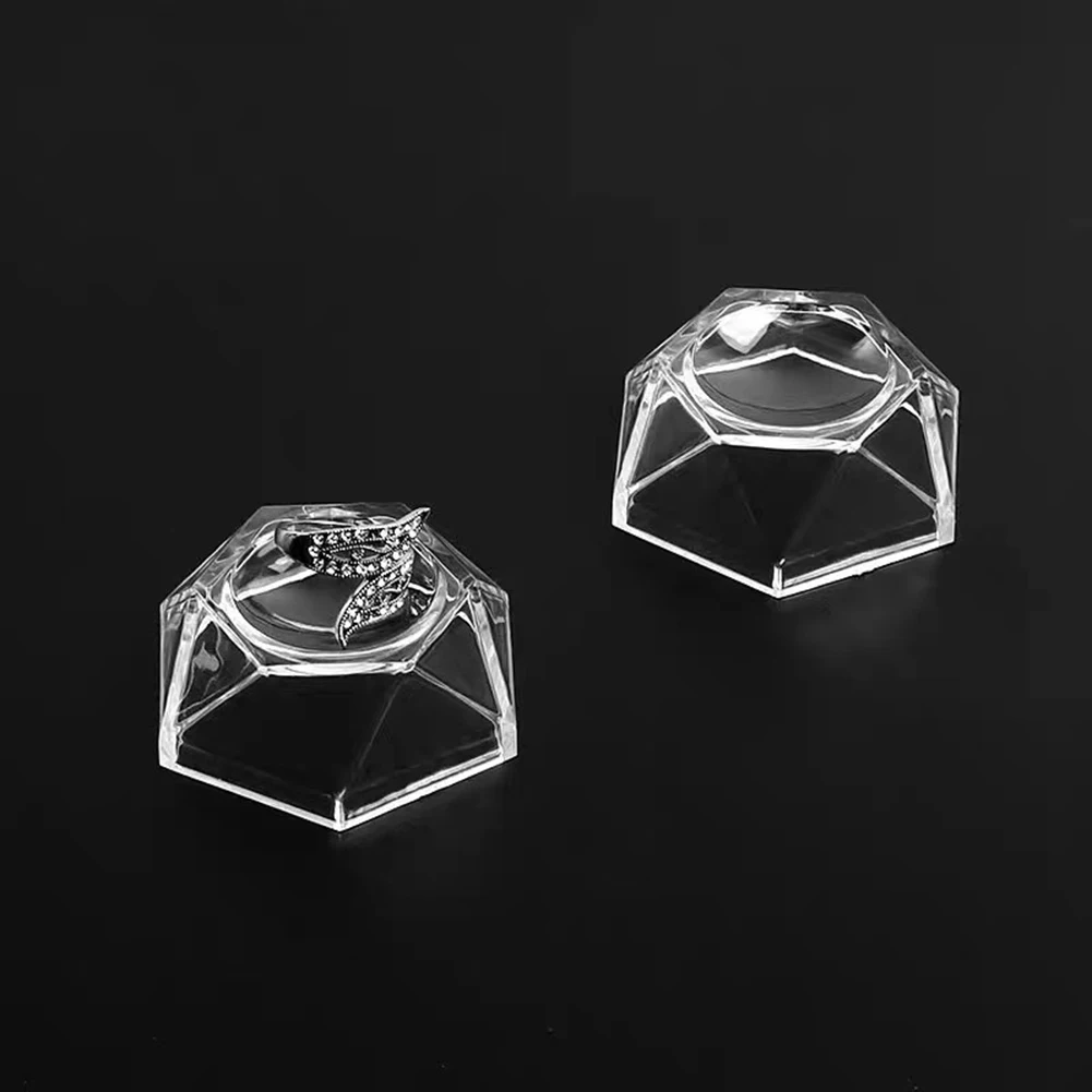 Base de bola de cristal acrílico forma hexagonal esfera-pedra suporte bola expositor s/m/l estatueta titular ornamentos de mesa