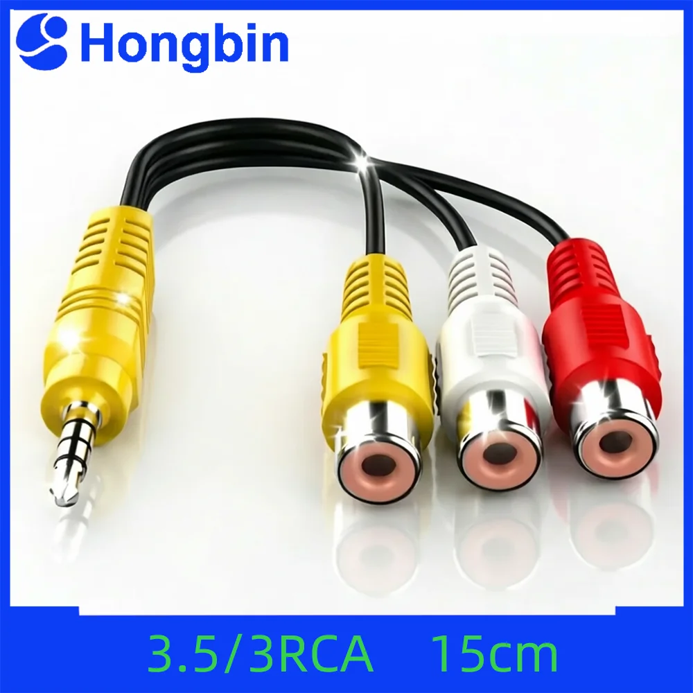 Câble RCA pour TCL avec prise jack 3,5 mm dédiée, adaptateur 3,5 mm mâle vers 3 RCA femelle, mini adaptateur audio vidéo stéréo AV