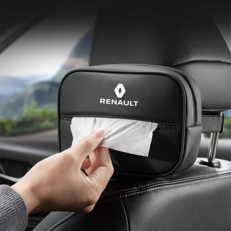 Car Interior Tissue Storage Bag Accessories Toilet Paper Organizer For Renault Clio Koleos Megane Espace QM6 Kadjar Captur