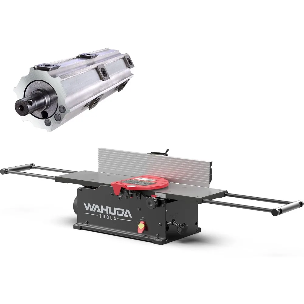 Jointer - 8-inch Benchtop Wood Jointer, Spiral Cutterhead Portable Jointer, Cast Iron Tables w/Pull Out Extensions,