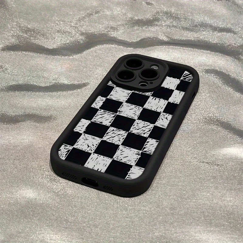 เคสโทรศัพท์มือถือลายตารางหมากรุก เหมาะสำหรับ iPhone 17 16 15 14 13 12 11Pro/ Max /Plus ป้องกันการตกกระแทกและกันแรงสั่นสะเทือน