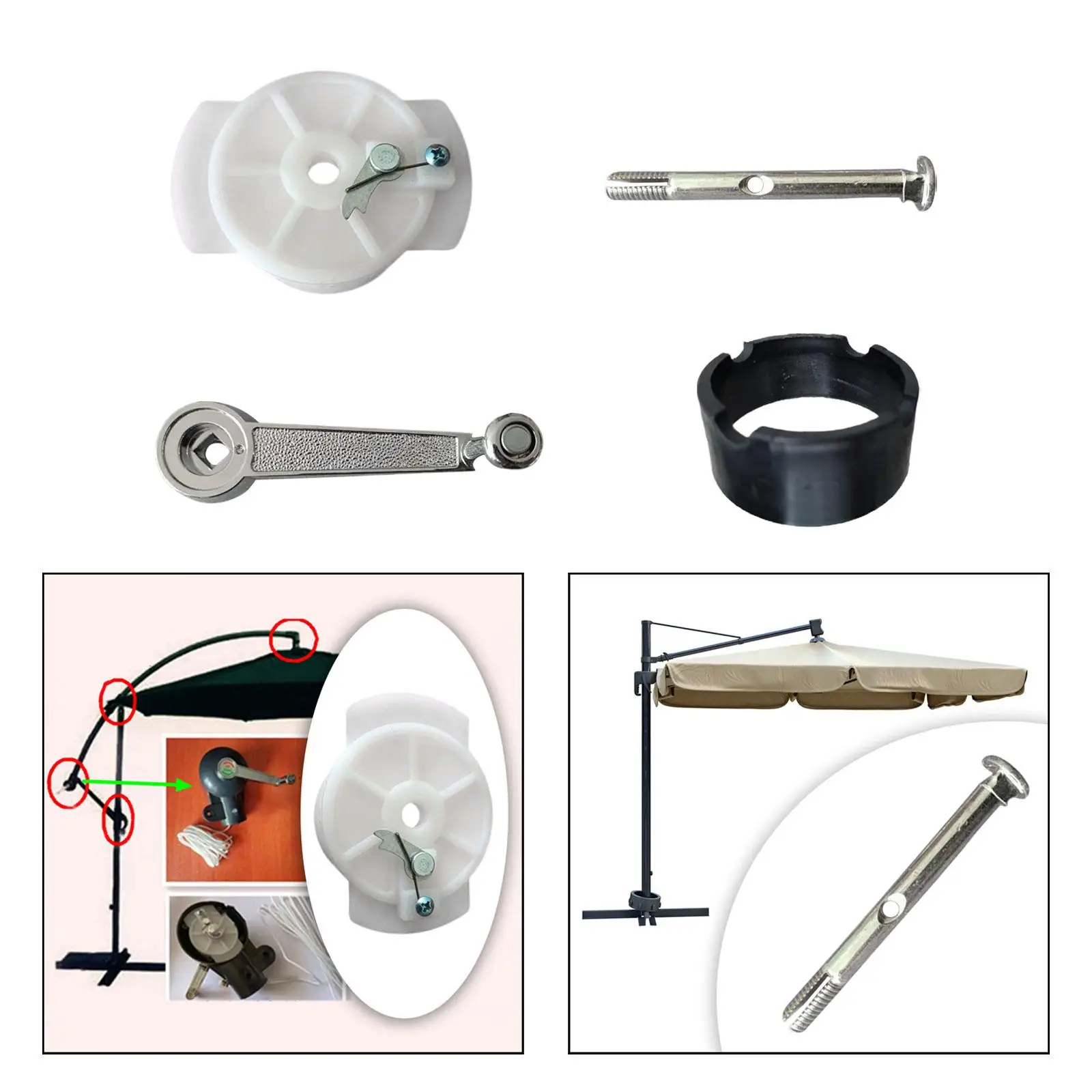 Outdoor Umbrella Clamp Mount Durable Plastic and Metal Replacement Part for Courtyard Central Column Umbrellas