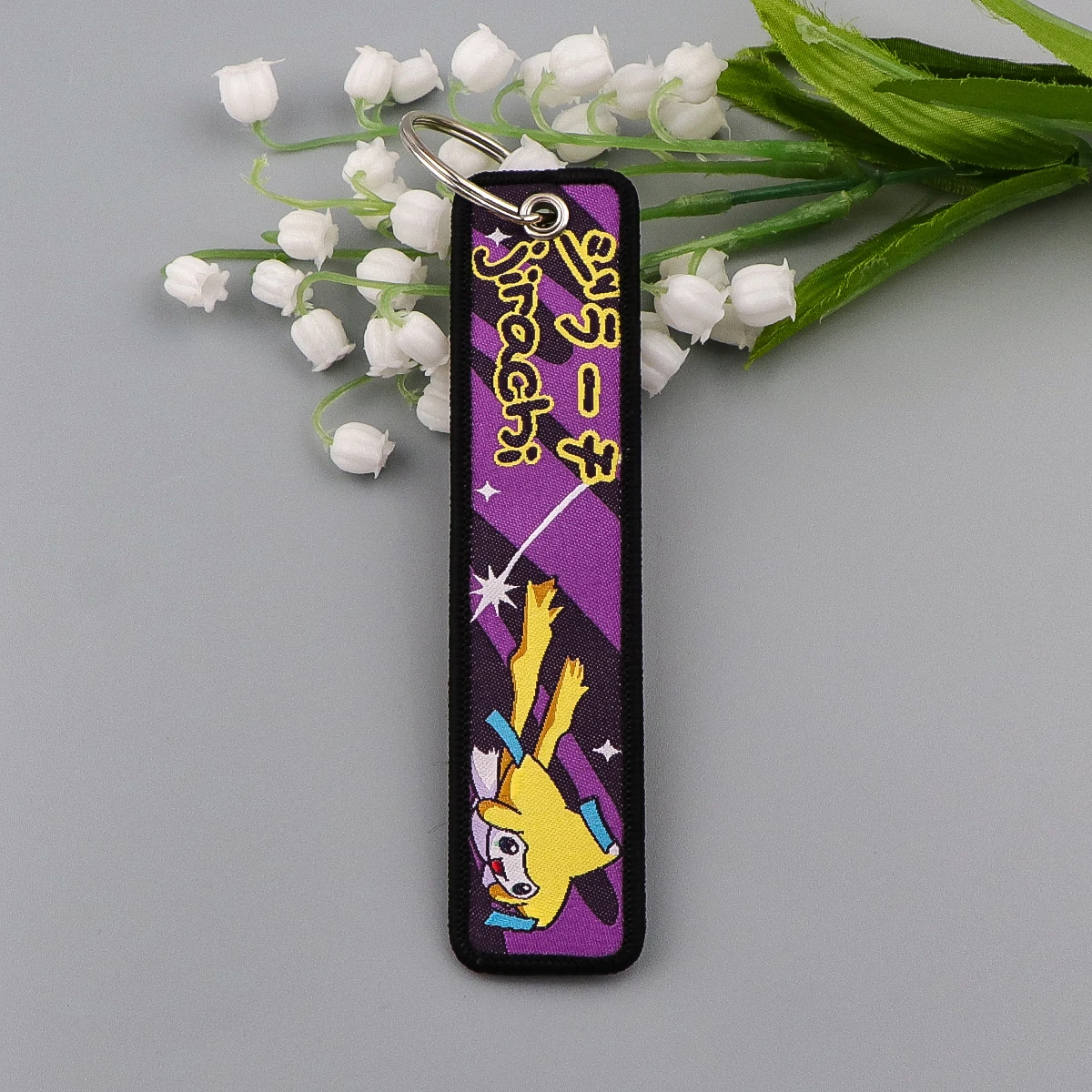 أنيمي لعبة التطريز مفتاح Fobs الكرتون لطيف مفتاح العلامات المفاتيح للدراجات النارية سيارات مفتاح حامل قلادة مجوهرات هدايا تشافيرو #4