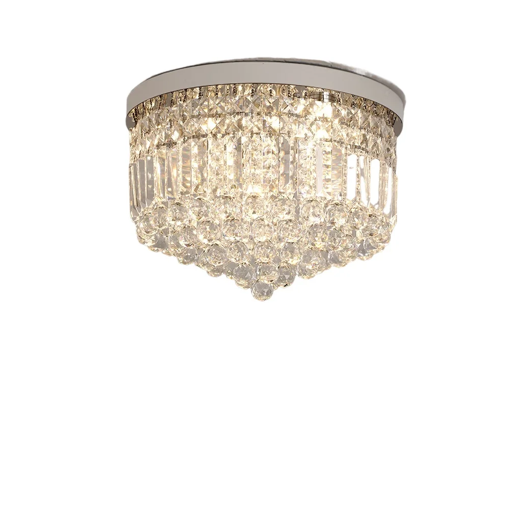 Simple Retro Crystal Iron Ceiling Light Large Indoor Hanging Dining Home Hotel Light Emitting Diode Lighting