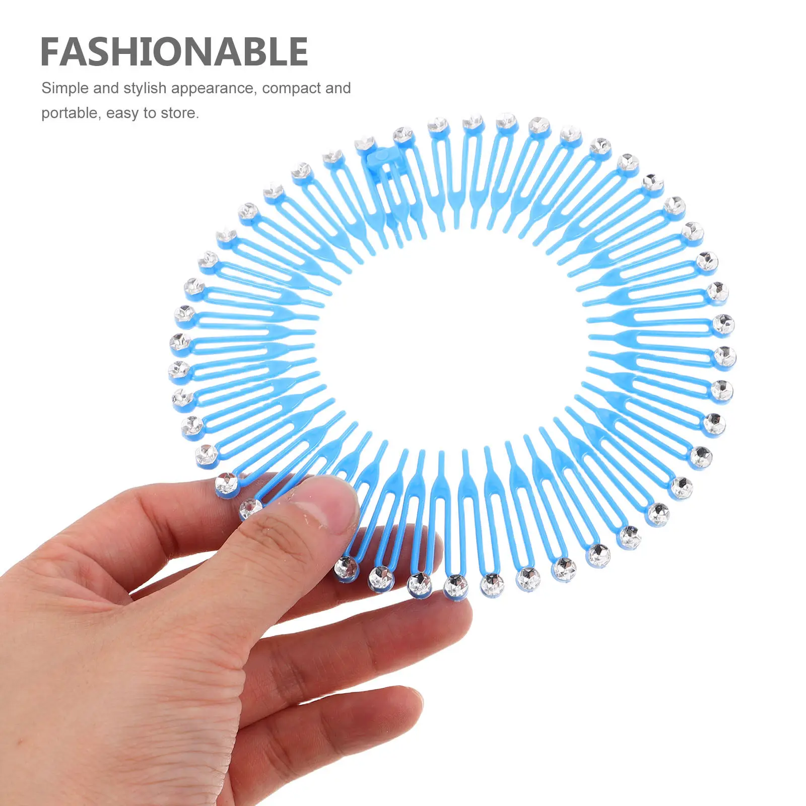 

18Pcs Stretchy Hair Combs for Women Full Circular Plastic Headband Styling Tool for Various Hairstyles Stretchy Hair Clip