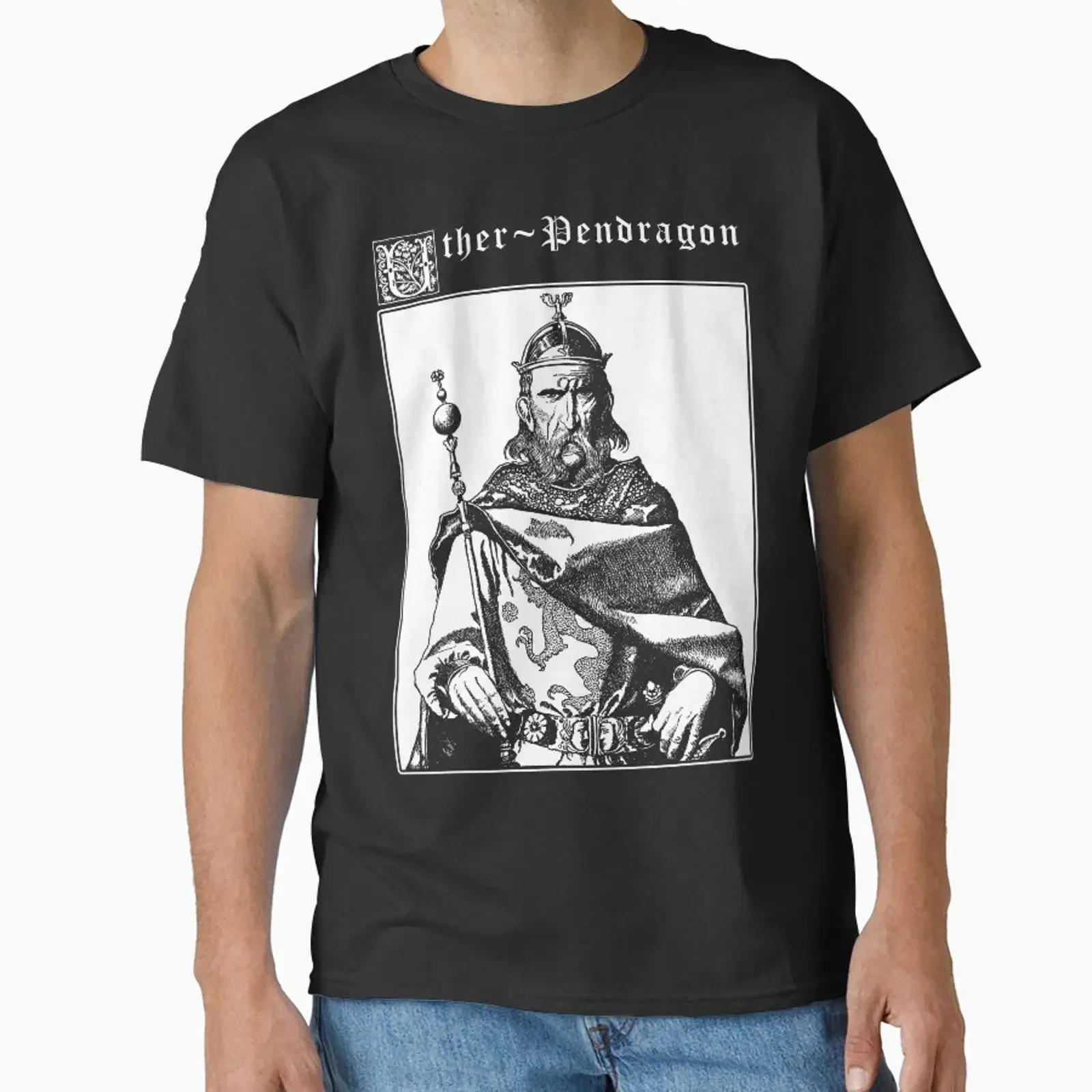 Uther Pendragon Arthurian Myths and Legends King Arthur Vintage Illustration Classic T Shirt vintage Washed Stretched