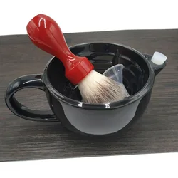 1Set Heat Retaining Shaving Bowl Funnel Plastic Shaving Bowl Soap Mug Professional Barber Shaving Brush Bowl Face Cleaning Tools