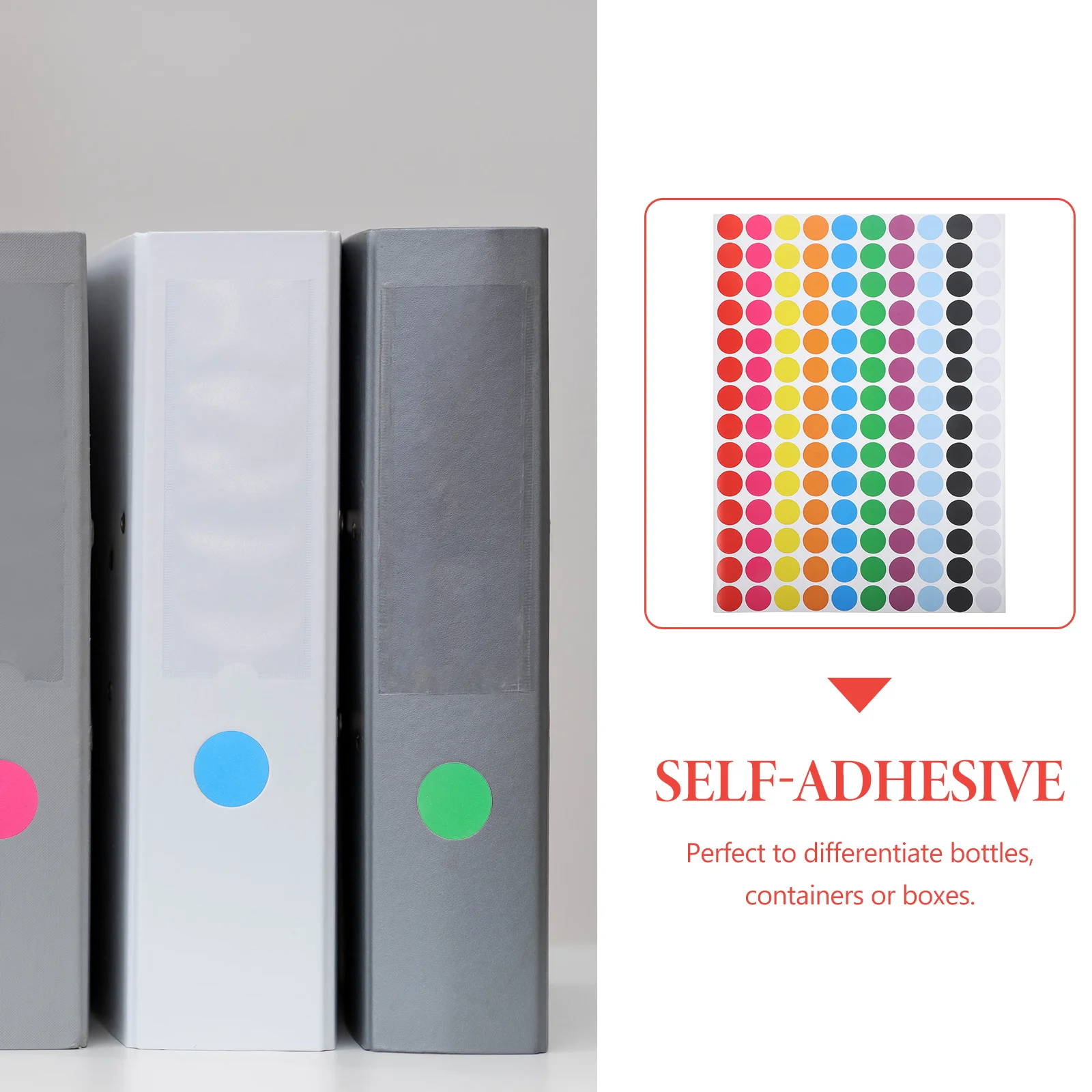 5 Sheets Self-Adhesive Dot Stickers Colorful Round Label for Organization Coding Marking Storage Jars Files Boxes Crafts
