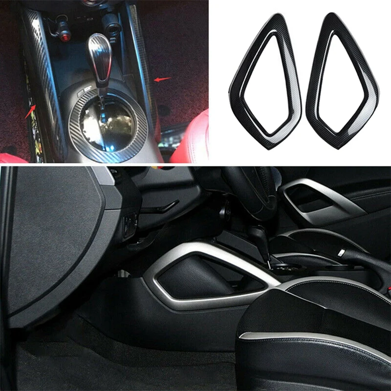 Carbon Fiber Side Gear Shift Strip Trim Panel Cover Moulding Decor for Hyundai Veloster 2011-2017 Accessories