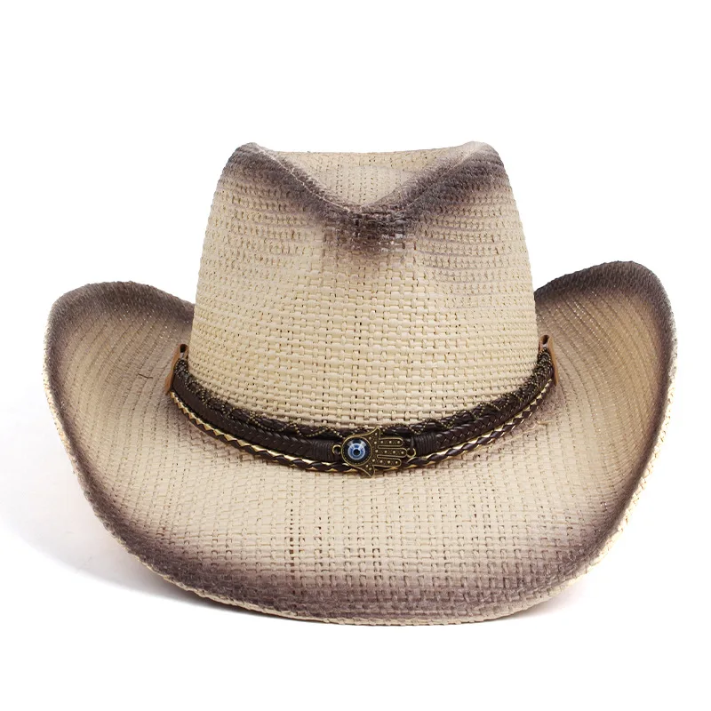 

European And American British Jazz Style Retro Western Cowboy Straw Hat Outdoor Casual Sun Protection Hat