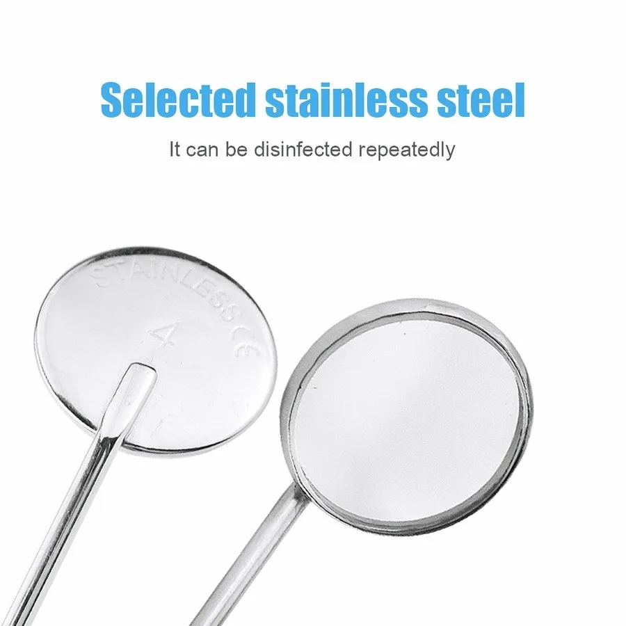 12Pcs/box Dental Mouth Mirror Head Stainless Steel Cone Socket Intraoral Oral Mirror for Inside Mouth Accessory #4#5