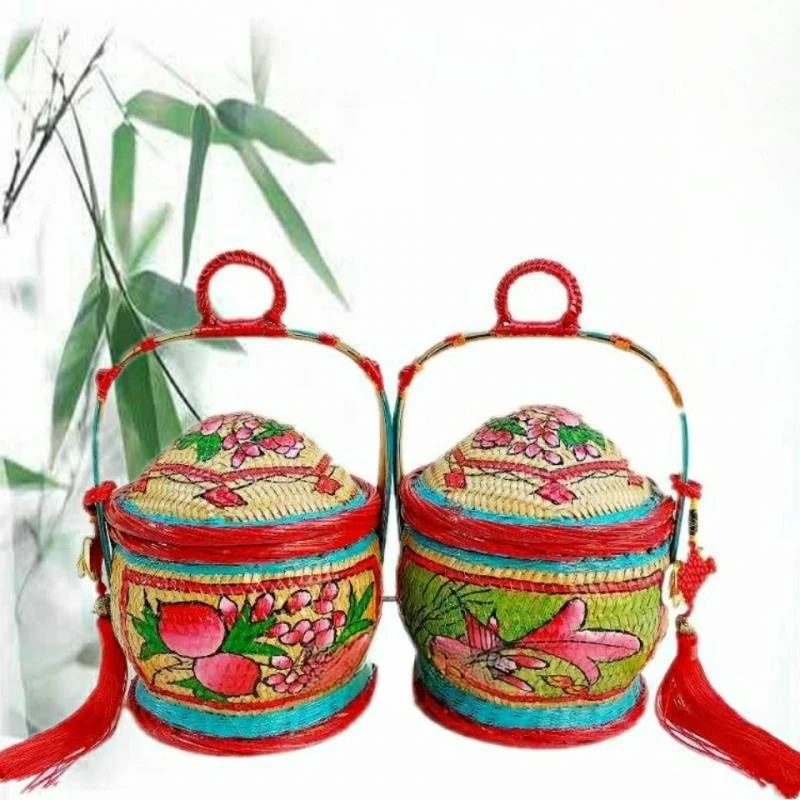 

Handmade bamboo woven basket storage basket storage basket bamboo art ornament