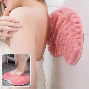 Reibende Fußpolster, Silikon-Fußmassagewerkzeuge, Badezimmer-Fußmassagepads, Badefußbürsten, faule Leute baden zurück Mas
