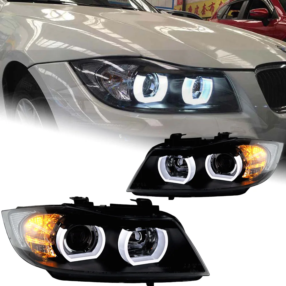 AKD Car Styling for BMW E90 Headlights 2005-2012 320i 318i 323i 325i Headlight DRL Head Lamp Angel Eye Bi Xenon Beam Accessories