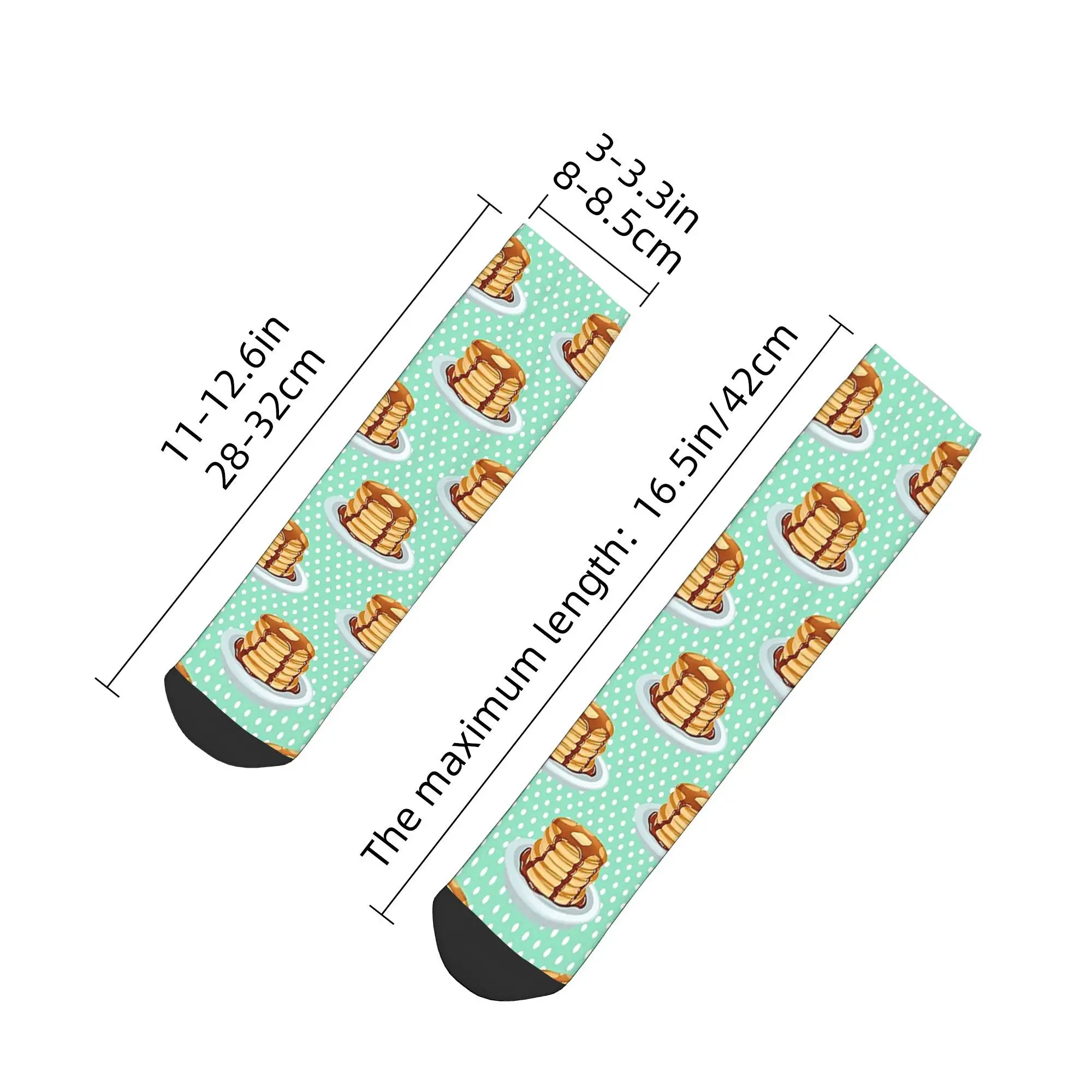 All Seasons Pancakes with Maple Syrup Pattern Socks Harajuku Super Soft Crew Socks Casual Stockings for Men Women Gifts