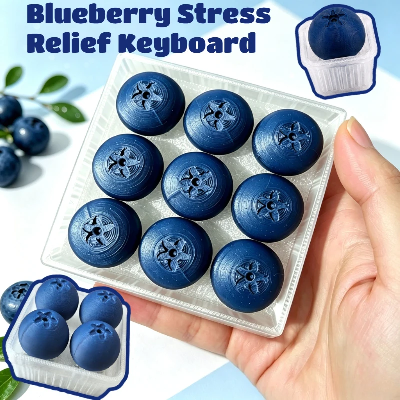 3D Blueberry Clicker Fidget Toy Anxiety and Stress Relief ASMR Sensory Fidget Toy Stress Relief Gift for Friends for Adults
