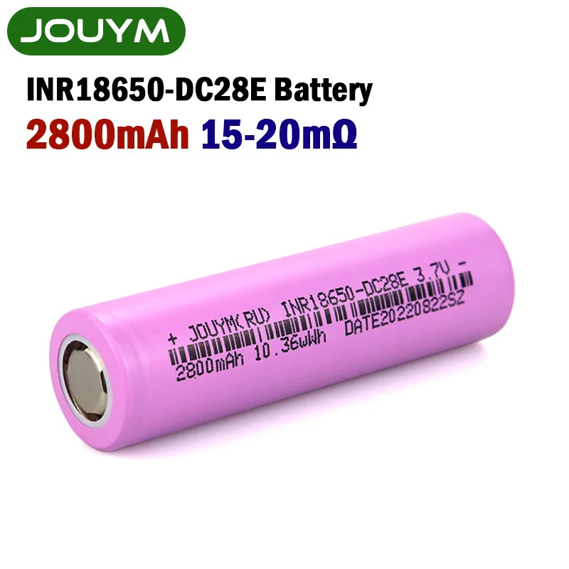 

JOUYM 3.7V INR18650 28E 2800mAh 18650 Rechargeable Lithium Battery High Discharge 30A Power Cell for Screwdriver