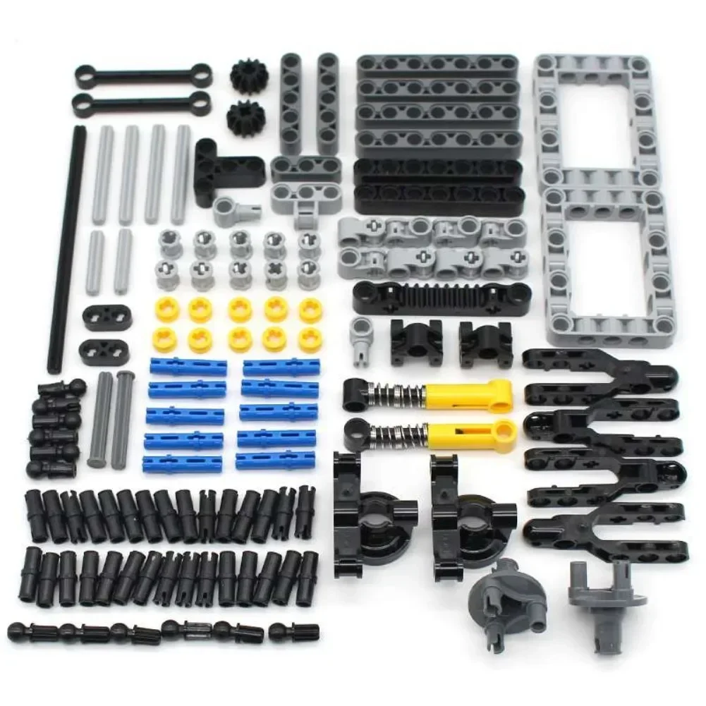 123PCS MOC Bulk Technical Pin Beam Set Liftarm Asse Connettore Pannello Ingranaggi Building Blocks Mattoni Parti di automobili Sospensione 3713 41677