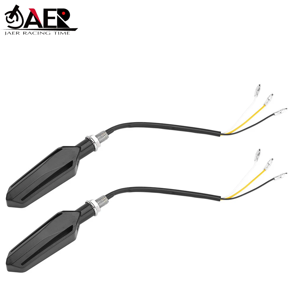 LED إشارة الانعطاف المتتابعة مصباح مكبح أحمر مؤشرات DRL بيضاء وامض ضوء وميض تدفق إضاءة مقاومة للماء الدراجة