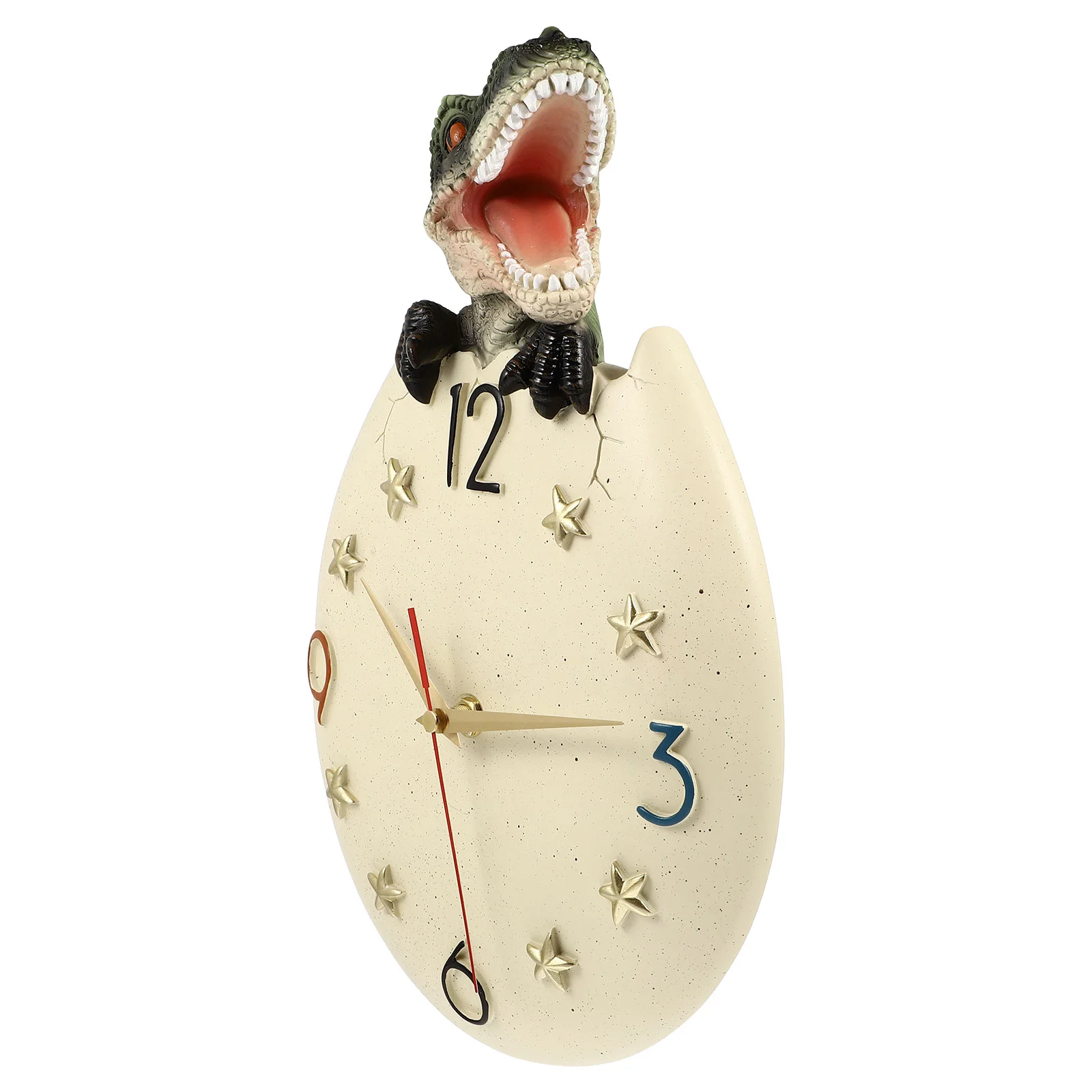 

Wall Clock Dinosaur Elements Eggshell Creative Digital for Cartoon Decoration Resin Kids Alarm