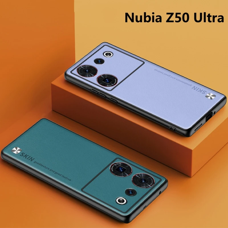 Cover For Nubia Z50 Ultra Case Luxury PU Leather Phone Case For ZTE Nubia Z50Ultra Stylish Shell Capa Silicone Shockproof Bumper