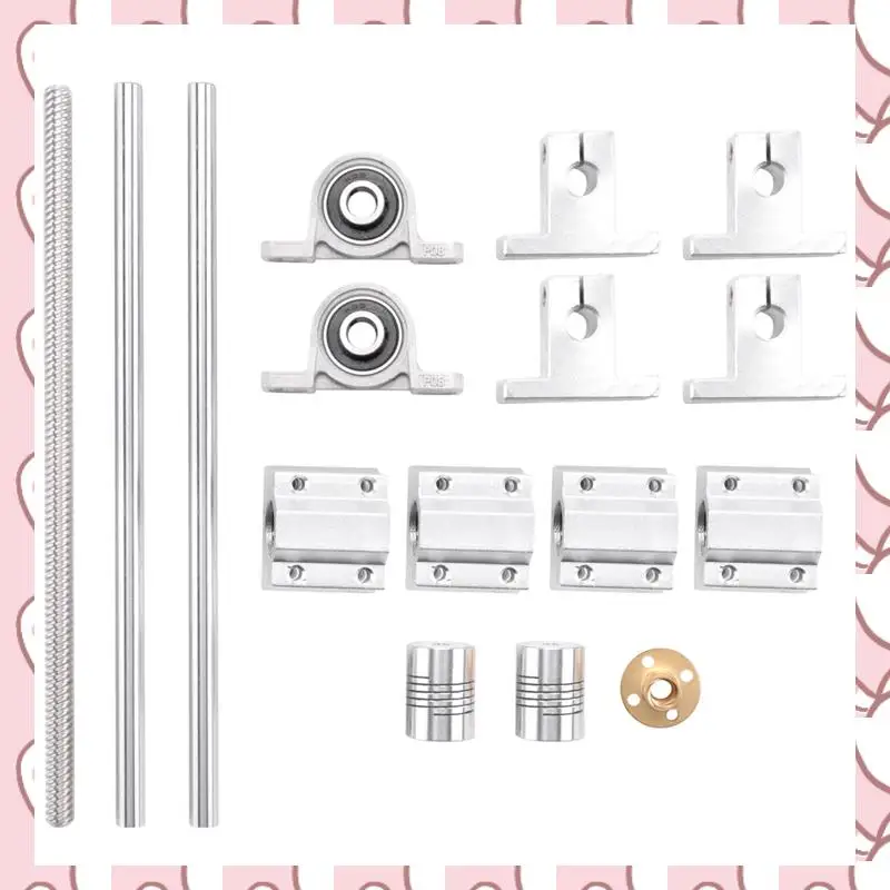 

HHTL 15Pcs 200Mm Optical Axis Guide Bearing Housings Aluminum Rail Shaft Lead Screw Rod Slide Bushing Shaft Coupling Cnc Parts