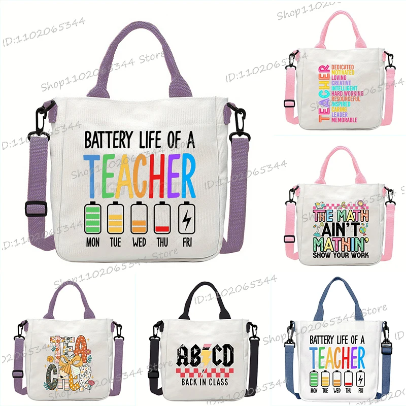 New Designer School Handbag Funny Back To School Print Crossbody Bag for Girls Boys Fashion Teacher Gifts Canvas Shoulder Bags