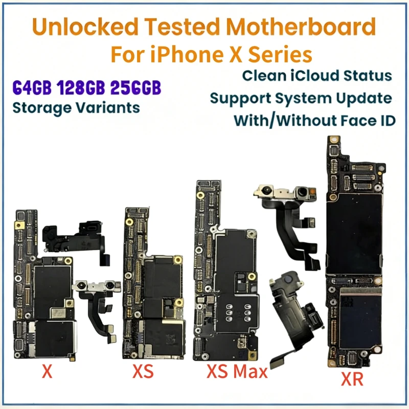 Fully Unlocked For iPhone XS Max Motherboard With/NO Face ID Clean