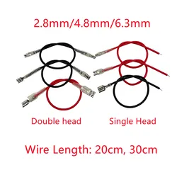 5pcs Red Black 2.8mm/4.8mm/6.3mm Female Spade Crimp Terminal Connector with 20CM 30CM Wire for Rocker Switch