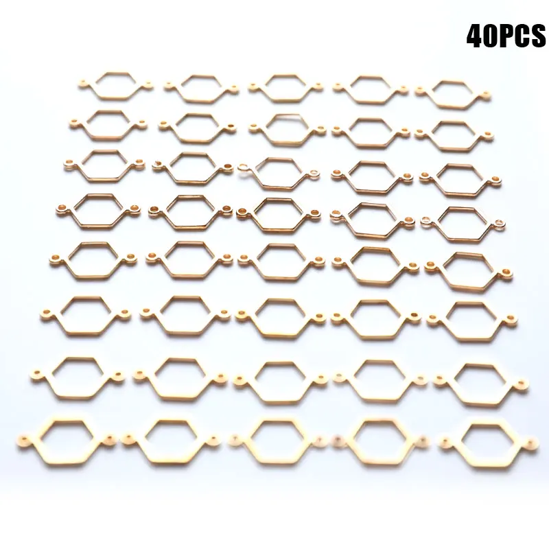 

40pcs Gold Honeycomb Connector Charms DIY Jewelry Making Findings
