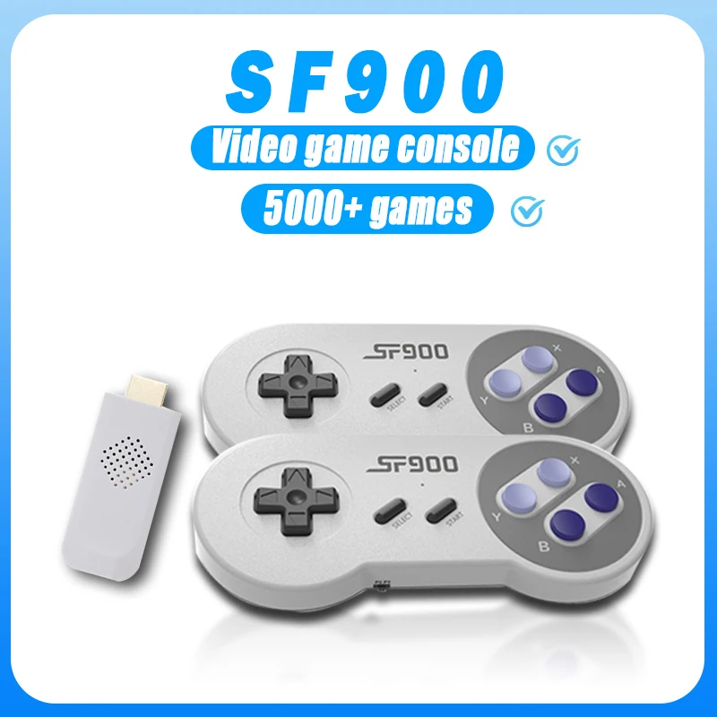 SF900 Video Game Console For Super Nintendo SNES NES Built in 6100 Games HDMI-Compatible TV Game Stick Handheld Game Player