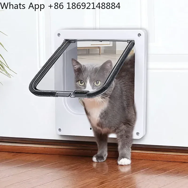 Rotary Switch Cat Door for Pets Control Entry Exit Direction Cat Kennel Pet Supplies for Cats