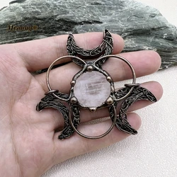 5PCS Large Biohazard Sign Biochemical Jewelry Natural White Quartz Crystal Necklace Pendant Zombie Apocalypse Fanat MY230764