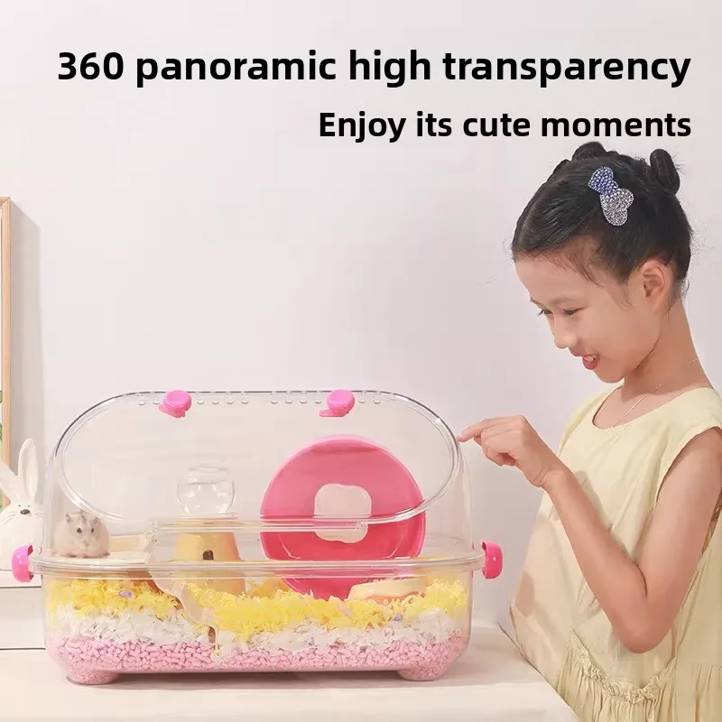 Stylish Transparent Hamster Cage Dedicated Habitat for Hamsters Travel Portable Pet Home Clear View Villa with Aesthetic Appeal