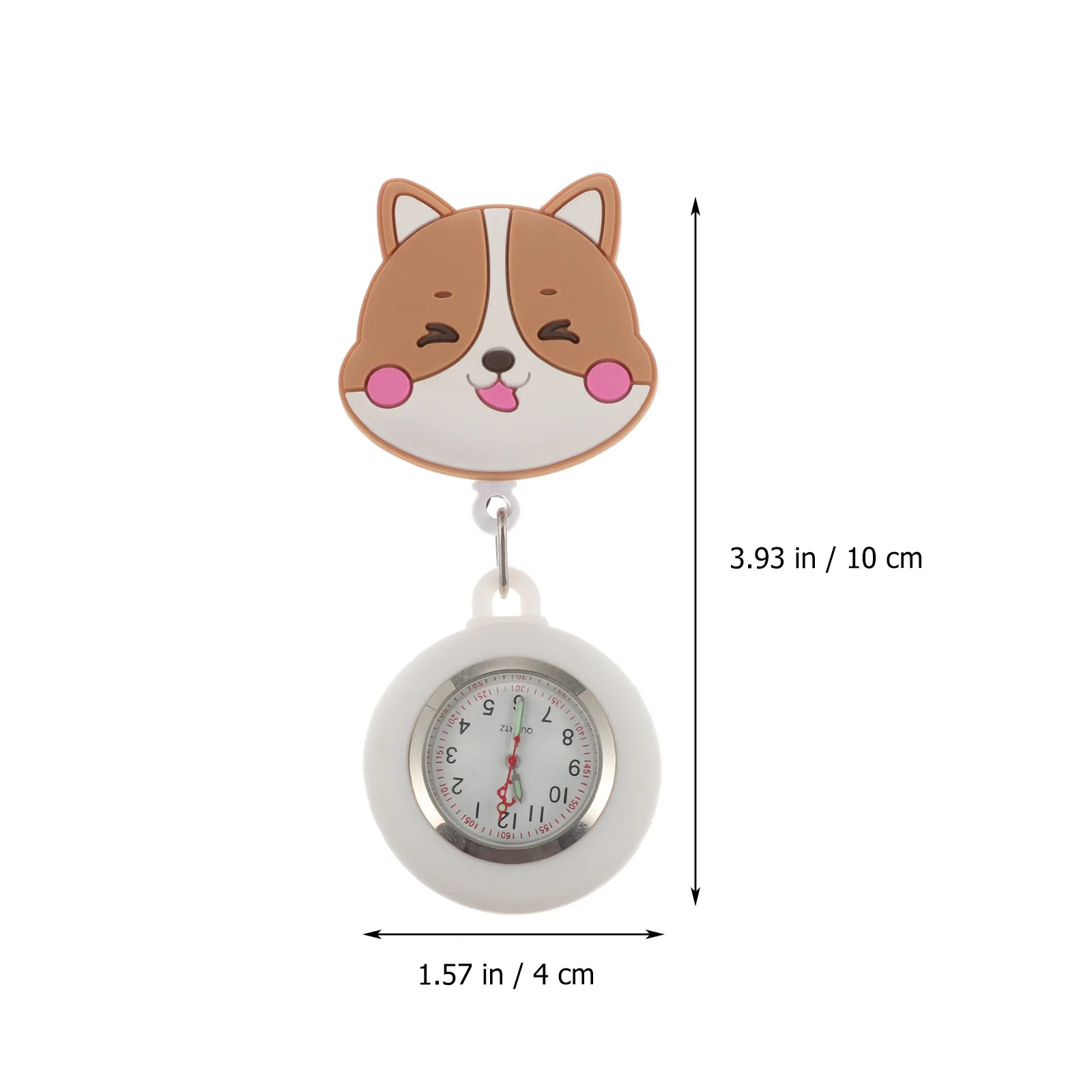 

Nurse Pocket Watch Quartz Metal Retractable Clock Small Animal Design Watches Durable Practical Cartoon Hanging Hanger