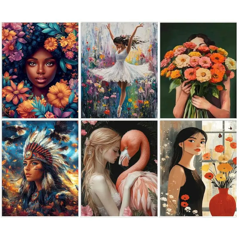 

GATYZTORY Frameless Diy Painting By Numbers Figure Acrylic Paint Wall Picture With Numbers For Adults Handicraft Wall Decor