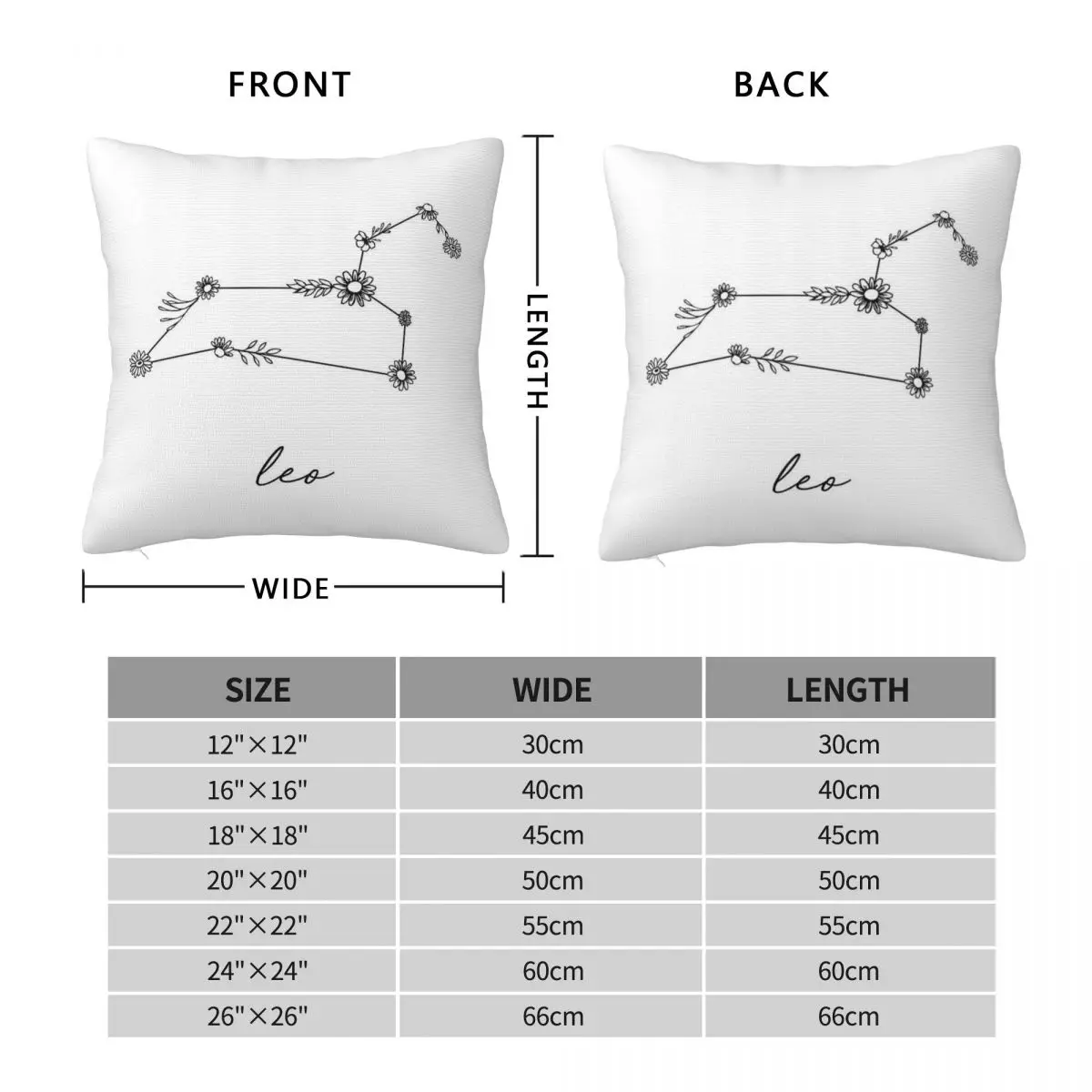 Leo Zodiac Constellation Square Pillowcase Polyester Linen Velvet Printed Zip Decor Sofa Seater Cushion Case 45x45