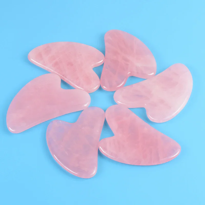 Natural Rose Quartz Gua Sha Stone Jade Facial Beauty Scraping Massage Tools Firm Skin Care Face SPA Physical Therapy Massager