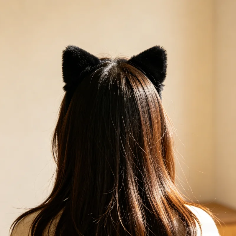 Cute Plush Cat Ear Hair Clips for Women Adorable Fluffy Hair Accessory Playful Styling Design for Bangs Ponytails Daily Party image 4