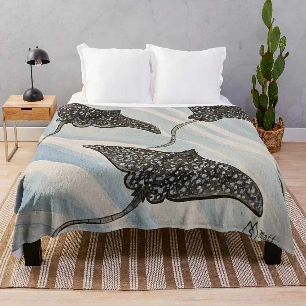 

Spotted Eagle Rays Throw Blanket Stylish Decor Blanket Gift for Friends Roommate