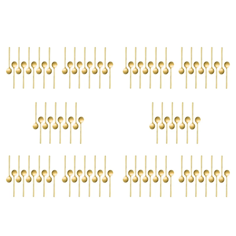 

AFBC Stainless Steel 100 Pcs Espresso Spoons Teaspoons For Coffee Sugar Dessert Cake Ice Cream Soup Antipasto (Gold)