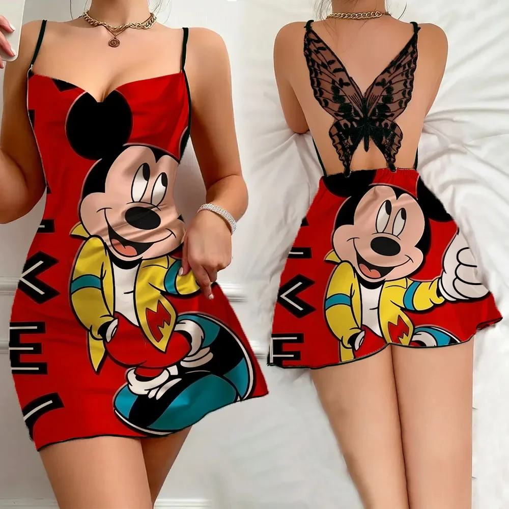 

New Female Sleepwear Dress Summer Sleevesless Women's Nightwear Sexy Slip Pajamas for Women Free Shipping Cartoon Pattern Pajama