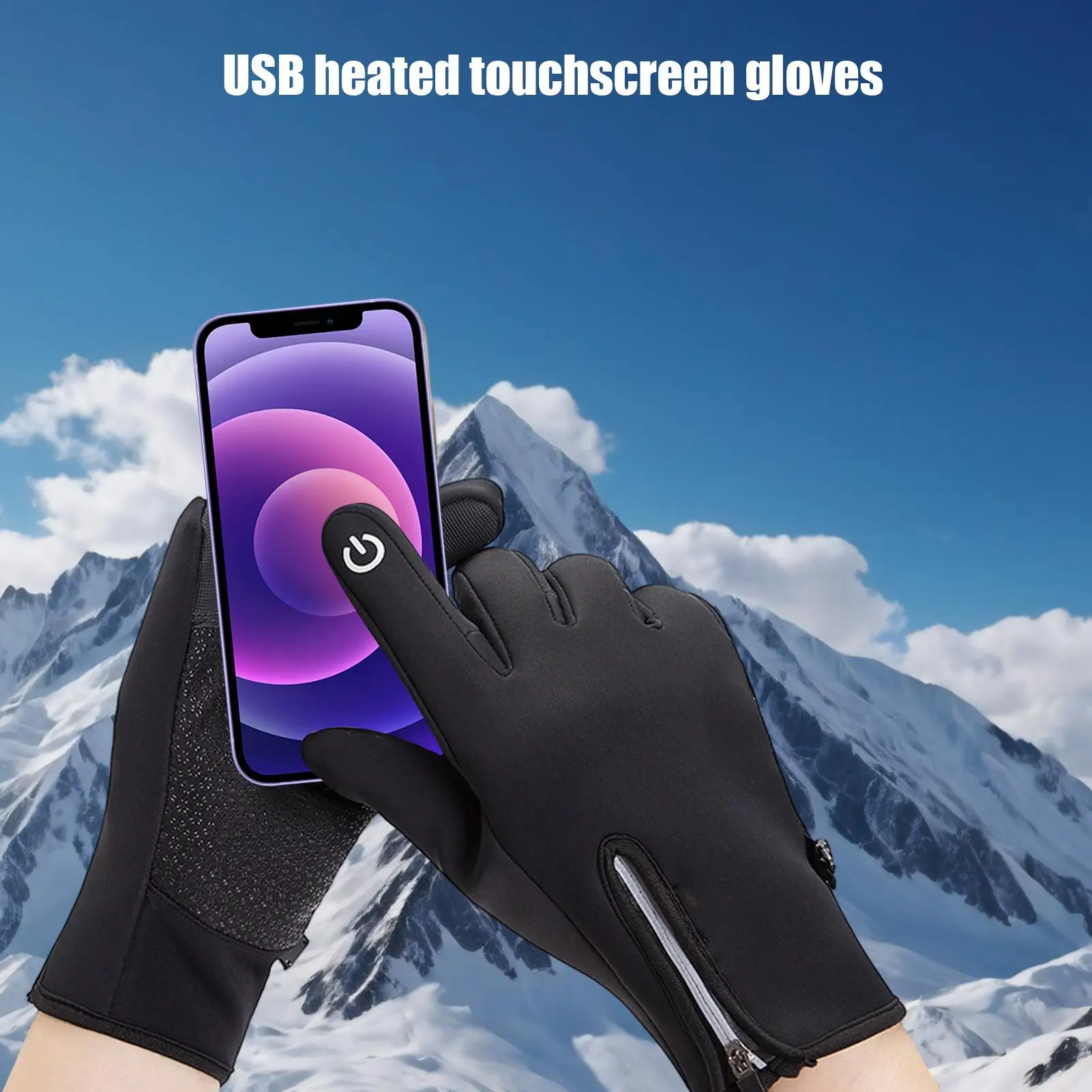 

Heating Gloves Touchscreen Winter Gloves USB Heating Thermal Mittens For Cycling Skiing Mountaineering Winter Outdoor Cold