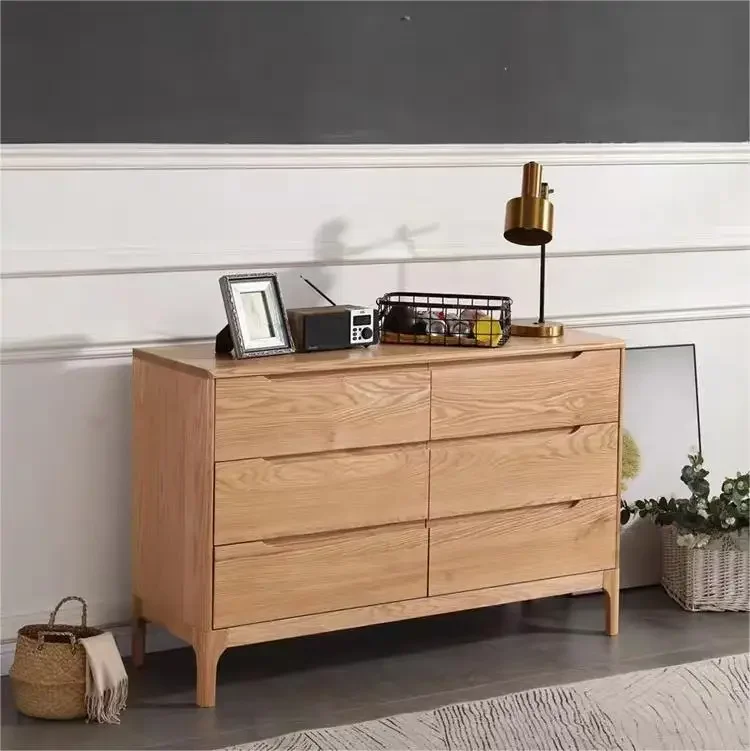 Modern minimalist living room furniture wooden six bucket cabinet