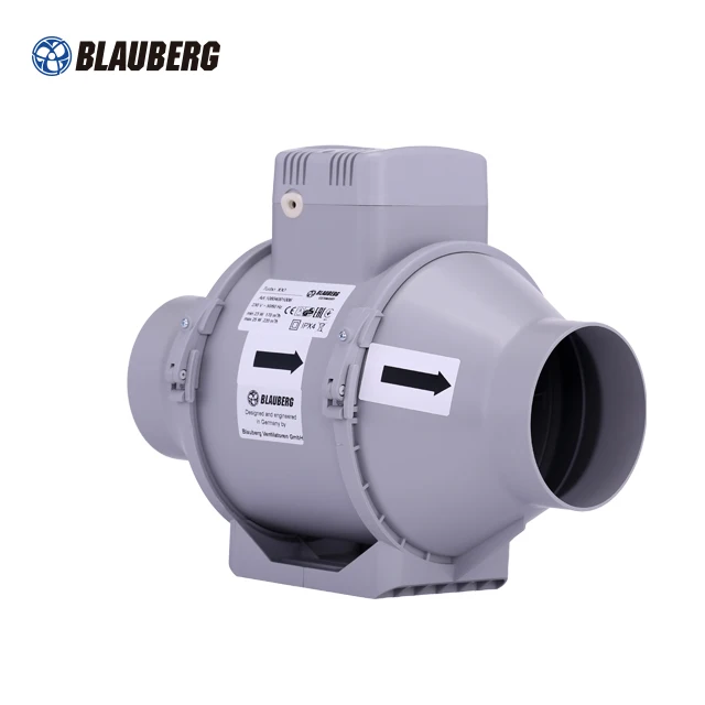 250 Silent High Air Pressure Ball Bearing Electric Duct Axial Fan Ventilation Booster Exhaust Fan Plastic OEM ODM